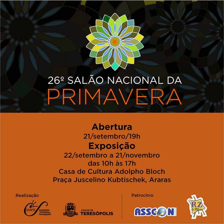 Salão da Primavera começa nesta sexta em Teresópolis e reunirá 50 artistas