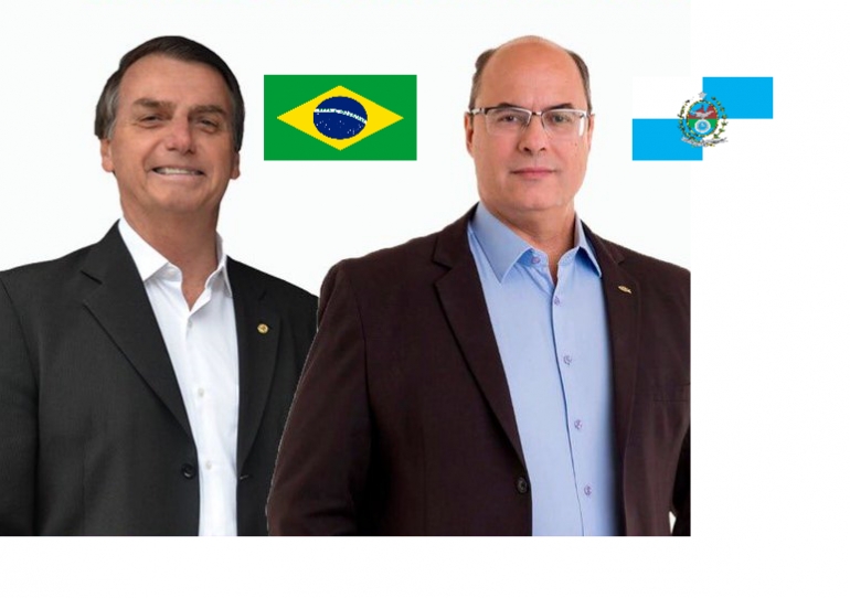 Jair Messias Bolsonaro e Wilson José Witzel - Presidente do Brasil e Governador do estado do Rio de Janeiro respectivamente